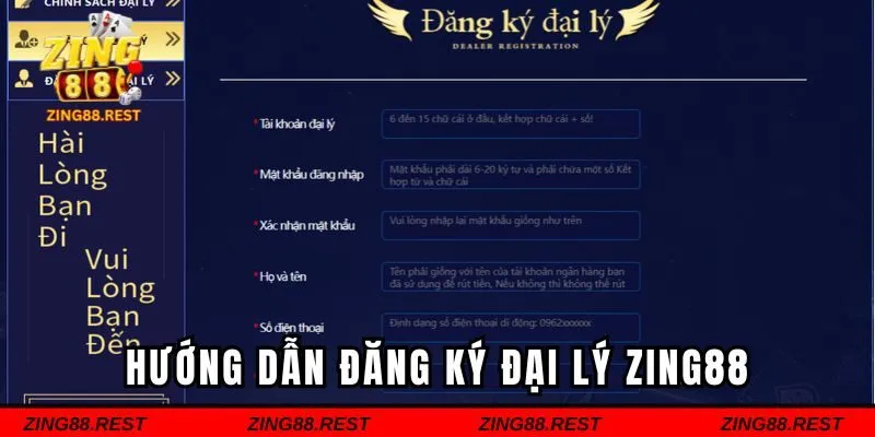 Hướng dẫn đăng ký làm đại lý tại ZING88